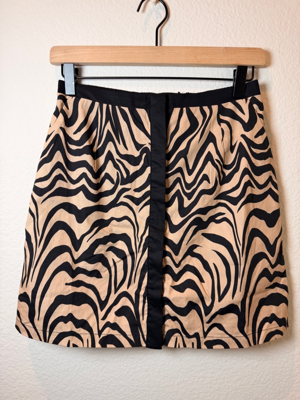 Zebra Print Mini‎ Skirt Lost + Wander Safari Cotton Y2K Neutral Animal Print S